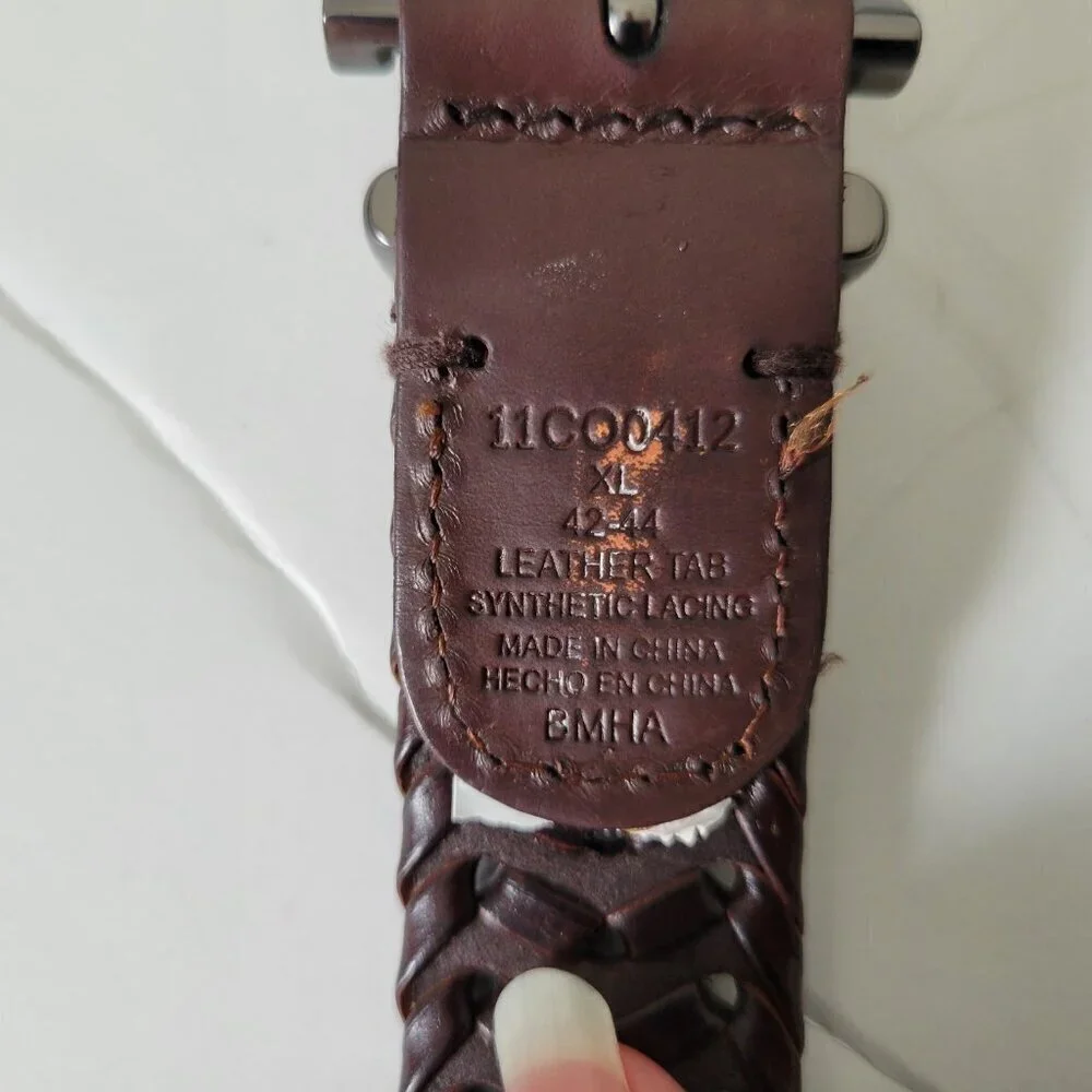 Columbia Braided Leather Belt XL 42 44 Men's Brown
